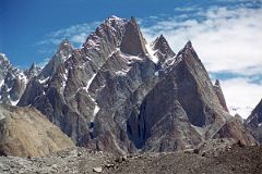 10 The Cathedral Peak Group Close Up From Baltoro Glacier Between Paiju And Khoburtse